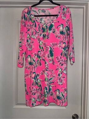 Lilly Pulitzer Pink Floral-Print Scoop Neck Top